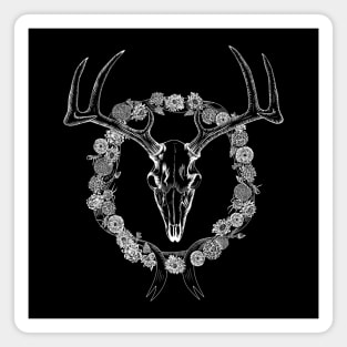 Witch Totem - Deer Skull In Flowers Magnet